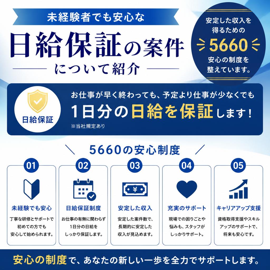 日給保証の安心感