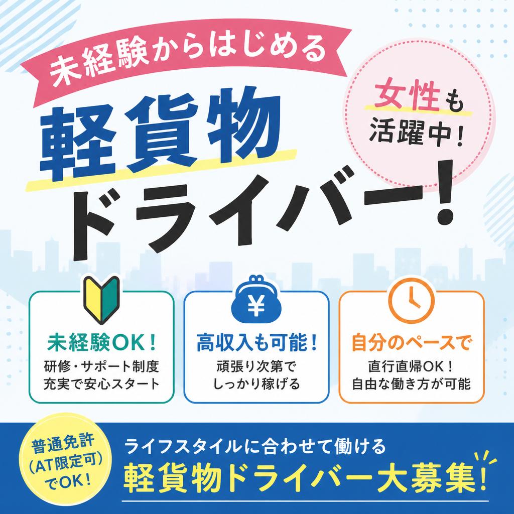 未経験からはじめる軽貨物ドライバー！女性も活躍中！