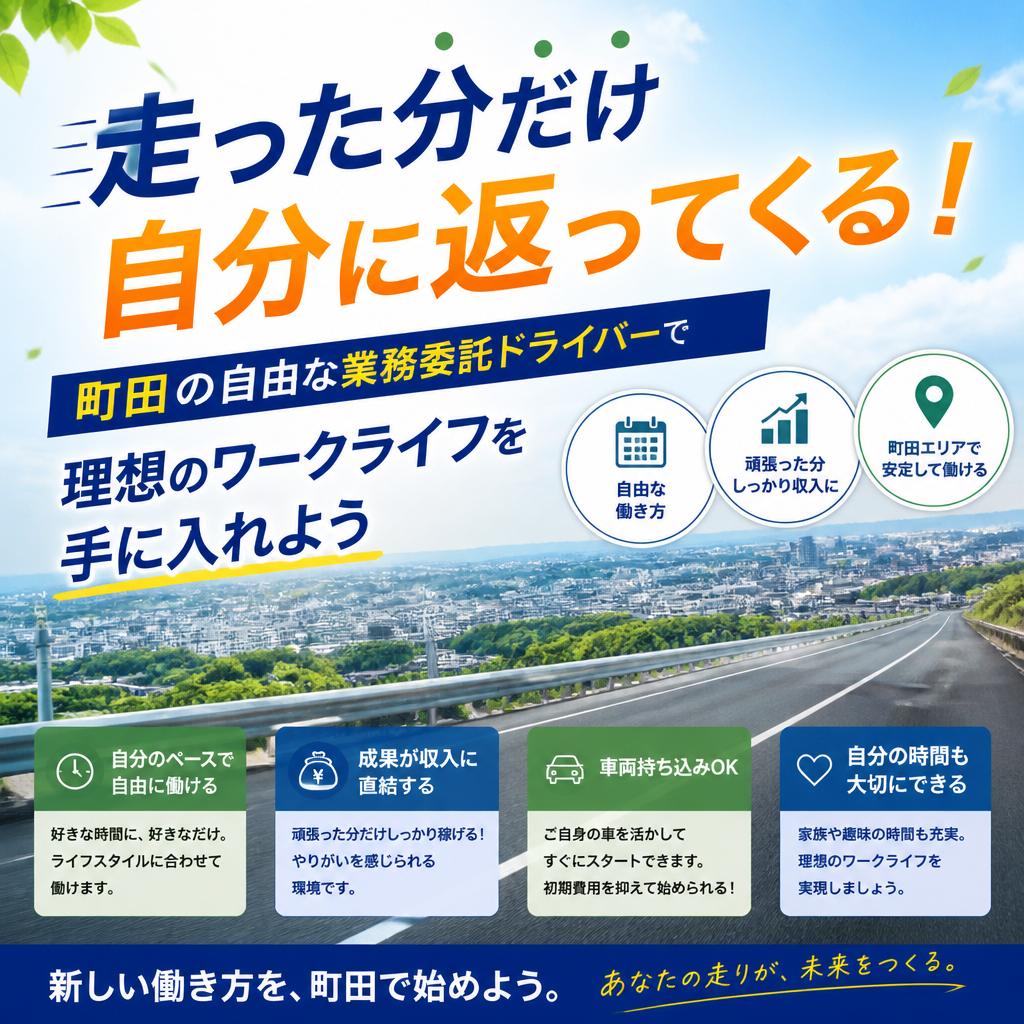 走った分だけ自分に返ってくる！町田の自由な業務委託ドライバーで理想のワークライフを手に入れよう