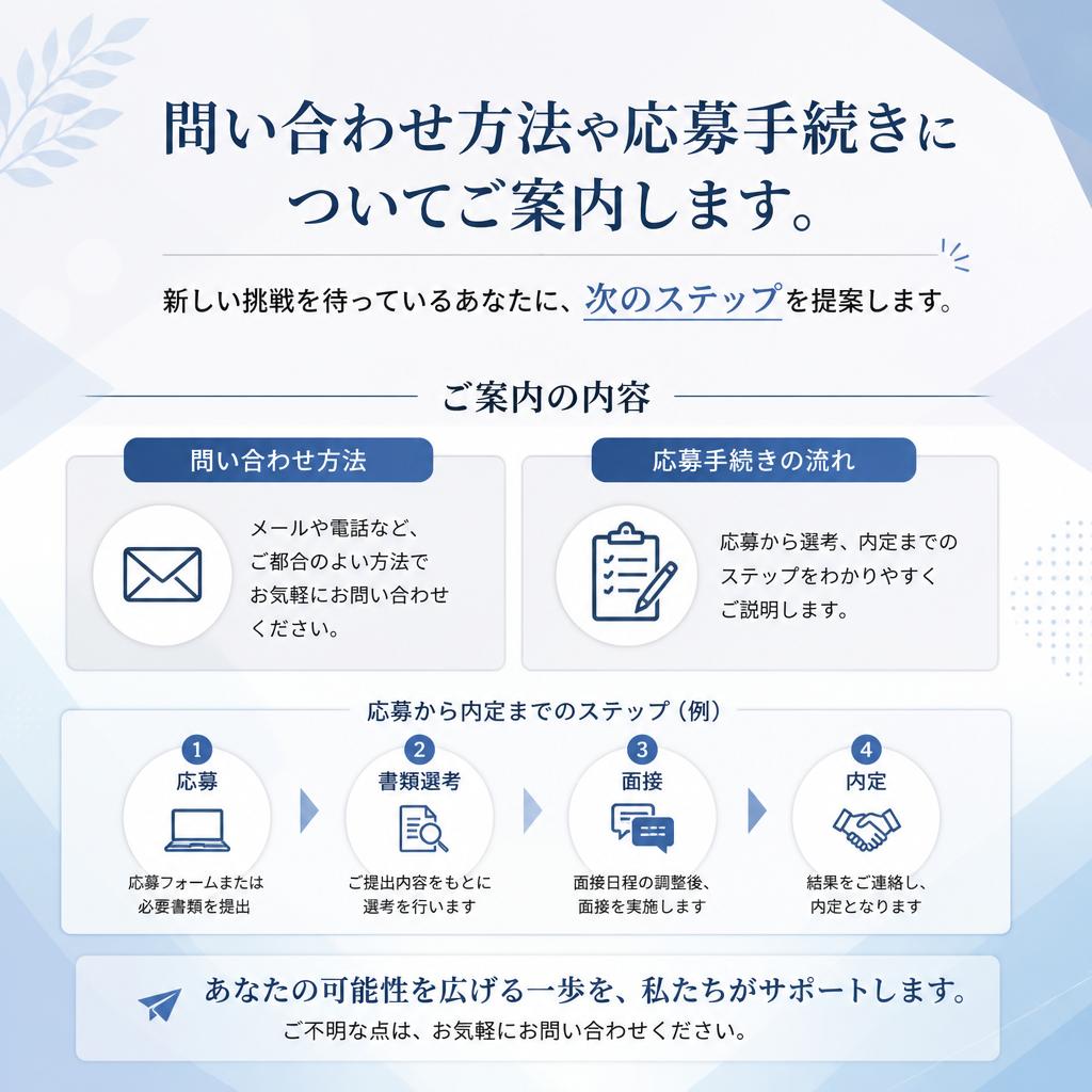 今すぐ応募して新しい一歩を踏み出そう！