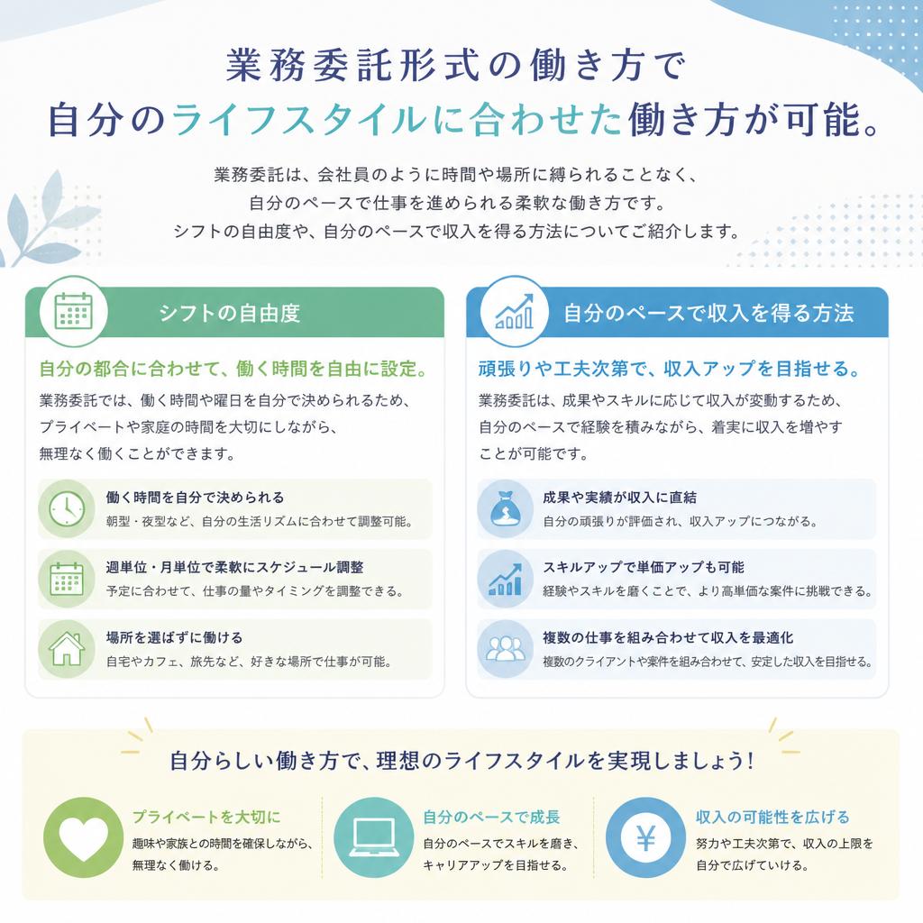 柔軟な働き方でライフスタイルに合わせられる