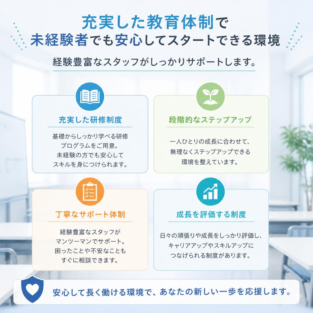 未経験でも安心の教育制度