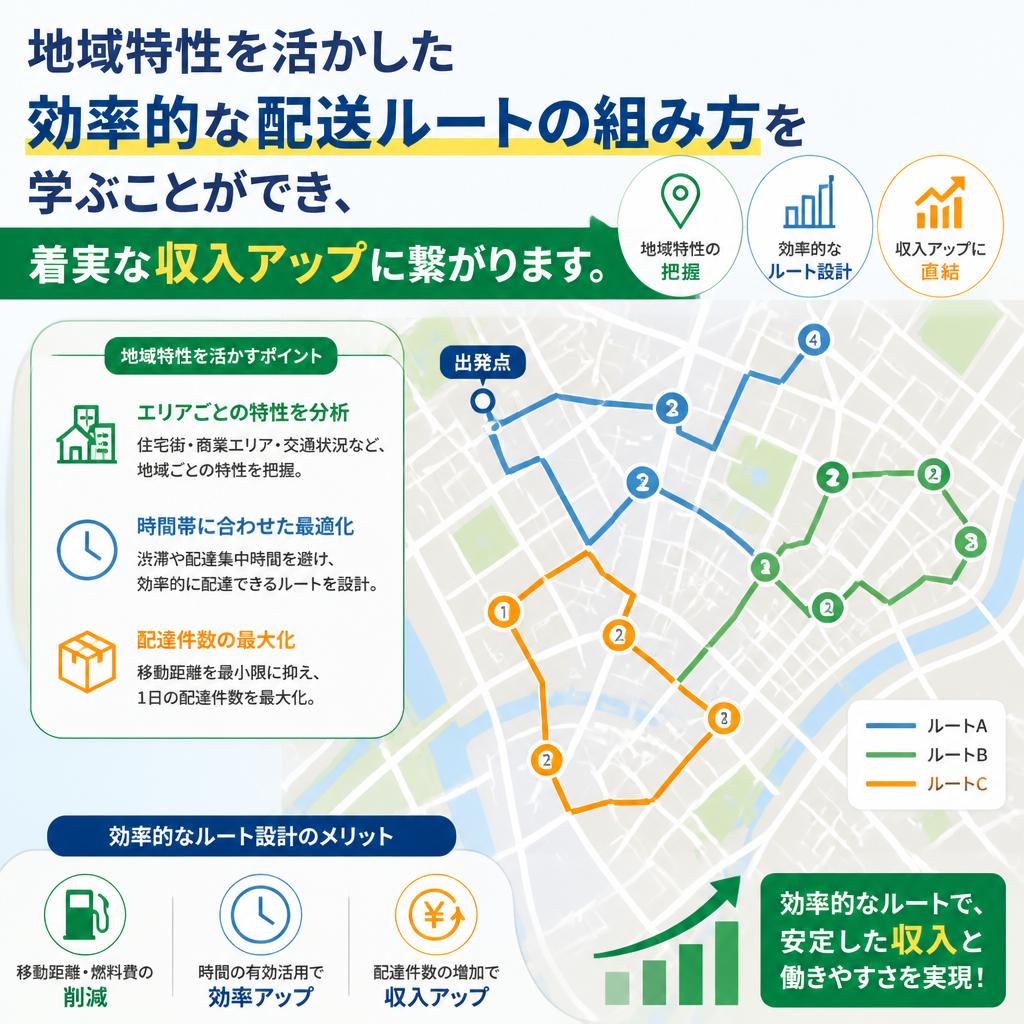 地域特性を活かした配送ルートの習得