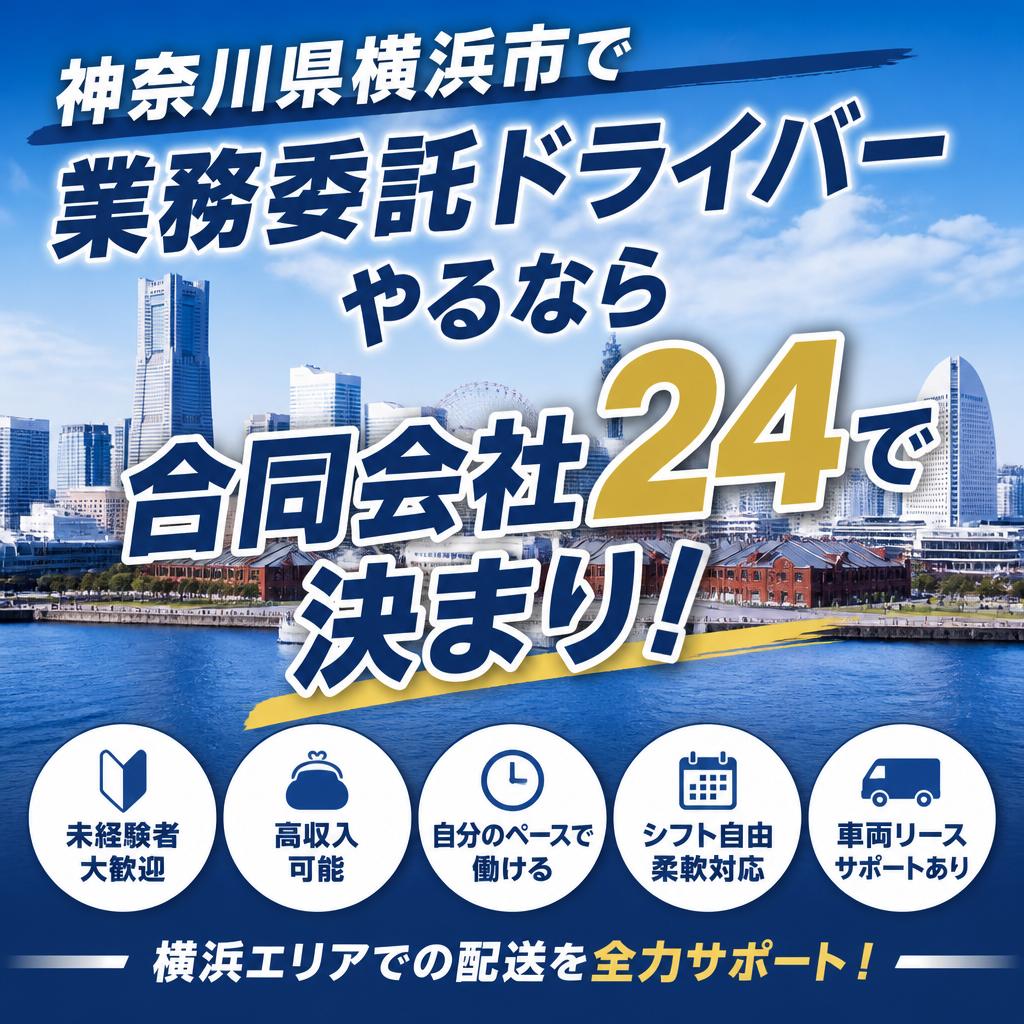 神奈川県横浜市で業務委託ドライバーやるなら合同会社24で決まり！