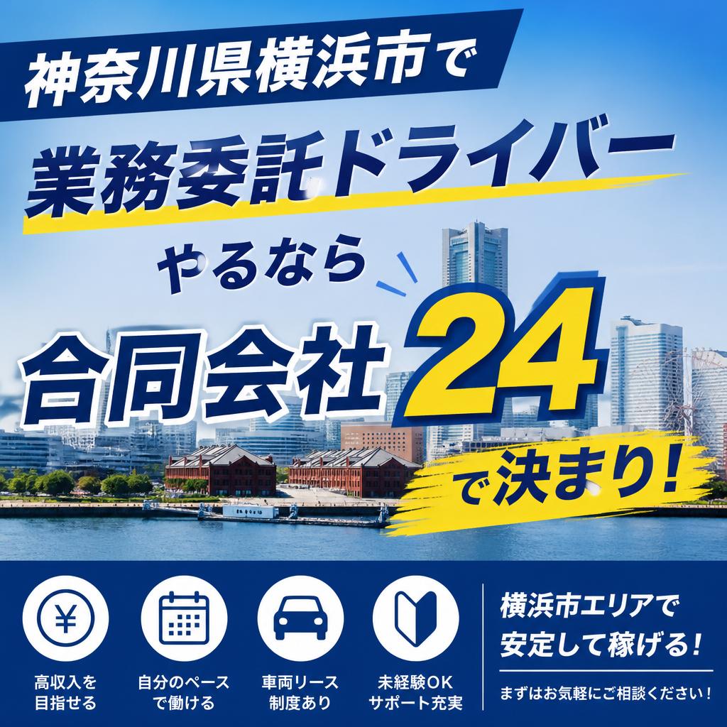 神奈川県横浜市で業務委託ドライバーやるなら合同会社24で決まり！