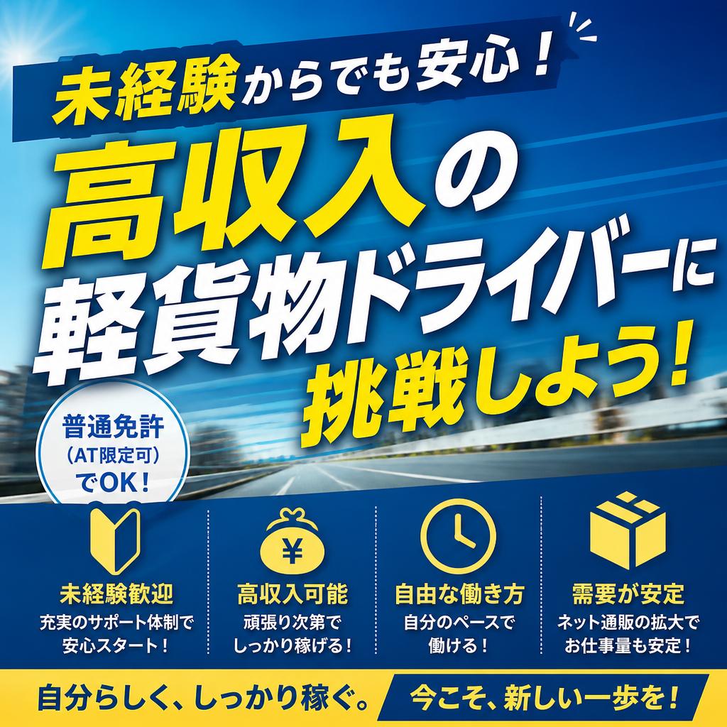 未経験からでも安心！高収入の軽貨物ドライバーに挑戦しよう！