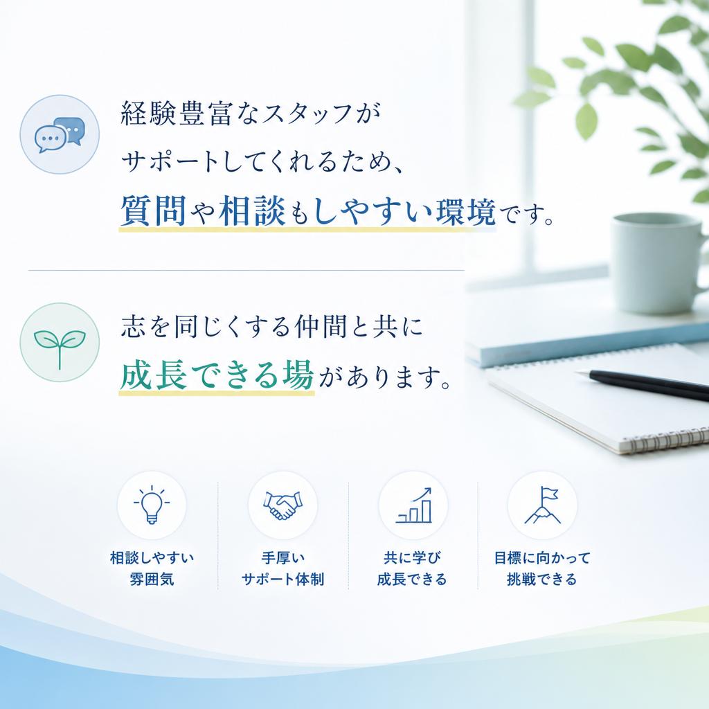 職場の雰囲気とサポート体制