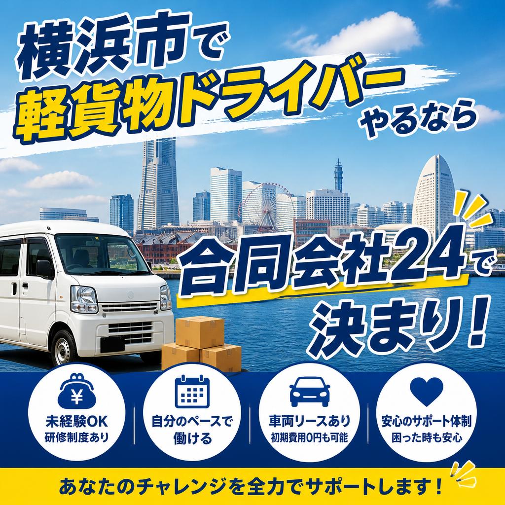 横浜市で軽貨物ドライバーやるなら合同会社24で決まり！