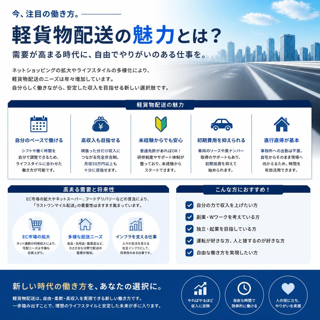 あなたの可能性を広げる軽貨物配送
