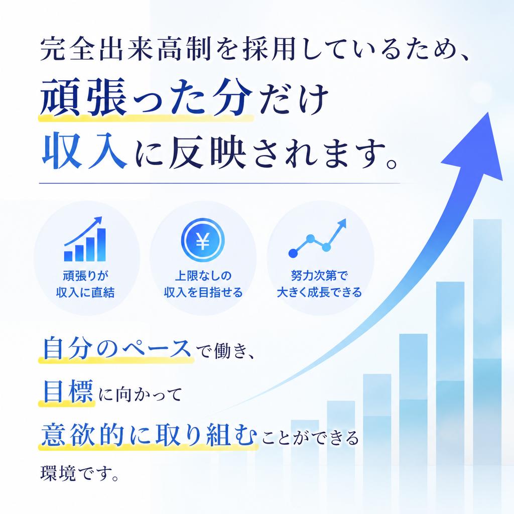 個人の頑張りが収入に直結