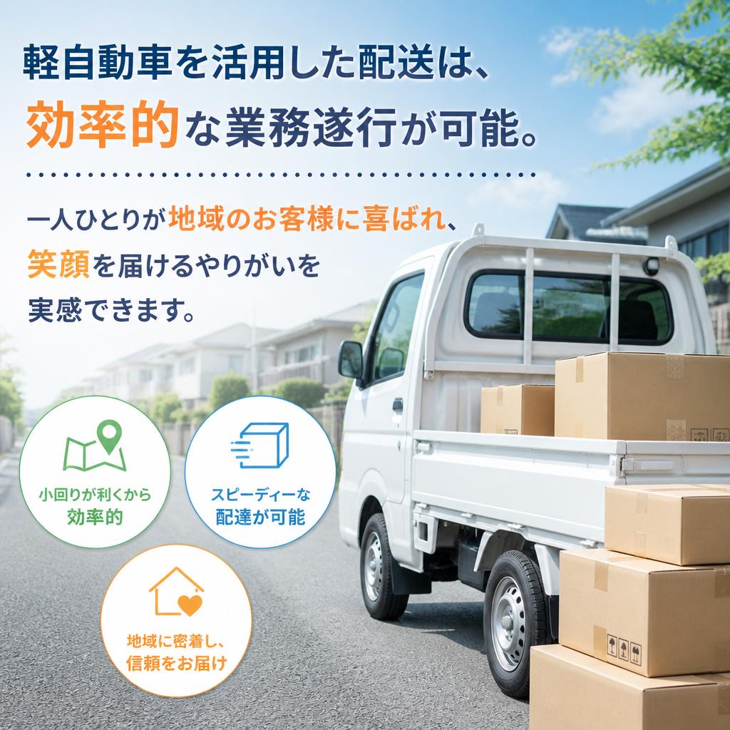 フットワーク軽い軽自動車での配送