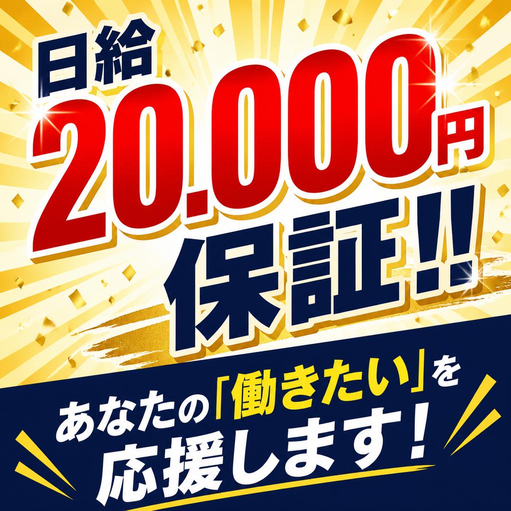 日給20.000円保証！！あなたの「働きたい」を応援します！