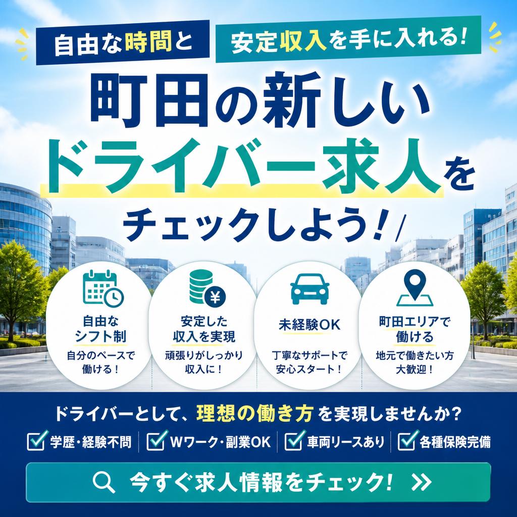 自由な時間と安定収入を手に入れる！町田の新しいドライバー求人をチェックしよう！