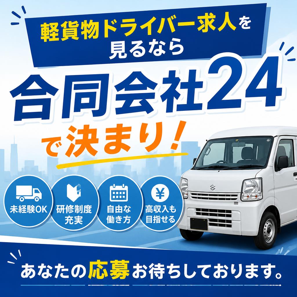 軽貨物ドライバー求人を見るなら合同会社24で決まり！あなたの応募お待ちしております。