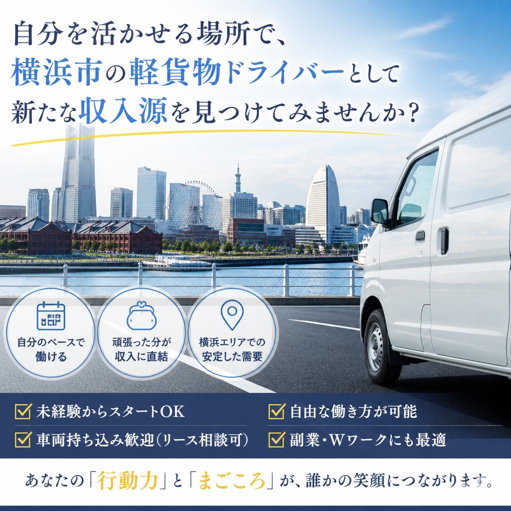 自分を活かせる場所で、横浜市の軽貨物ドライバーとして新たな収入源を見つけてみませんか？