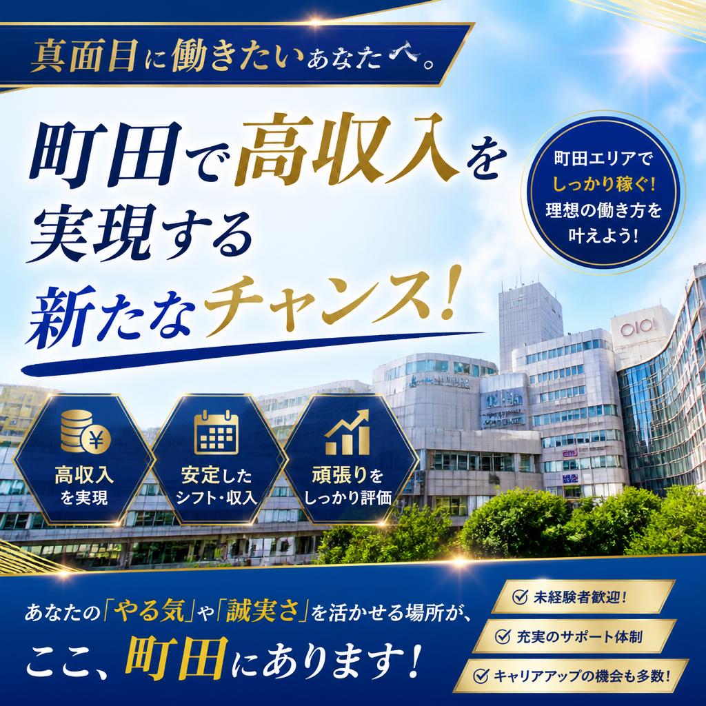 真面目に働きたいあなたへ。町田で高収入を実現する新たなチャンス！