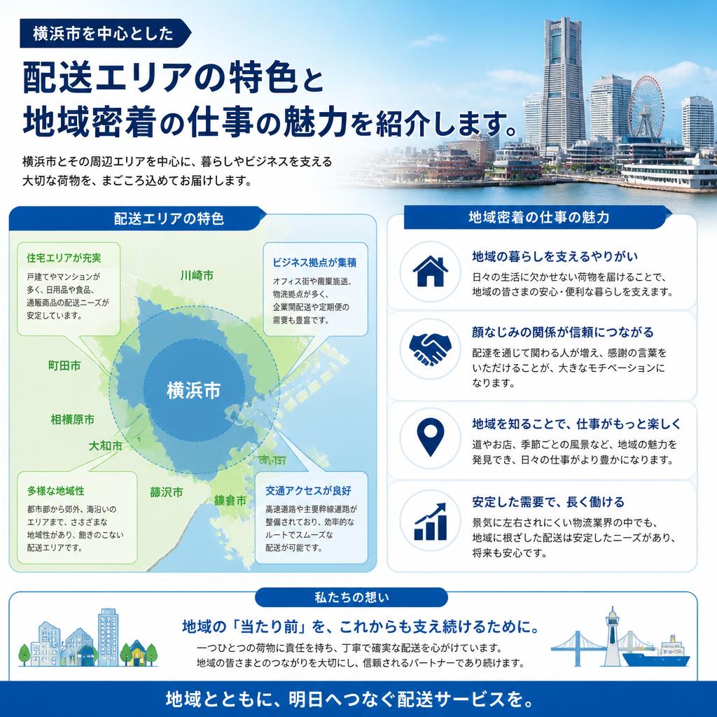 地域に密着した配送エリア