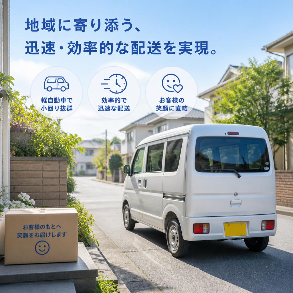 フットワークの軽い軽自動車での配送