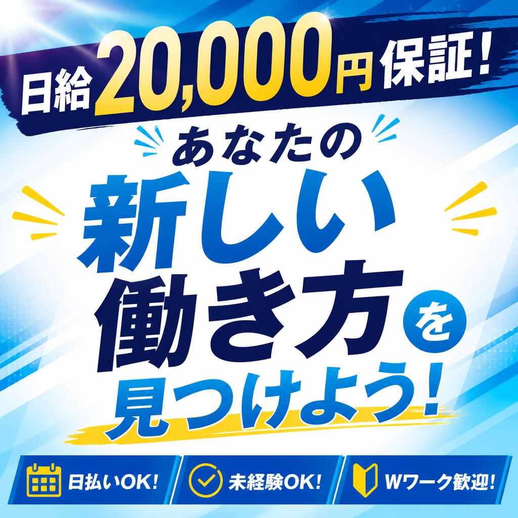 日給20,000円保証！あなたの新しい働き方を見つけよう！