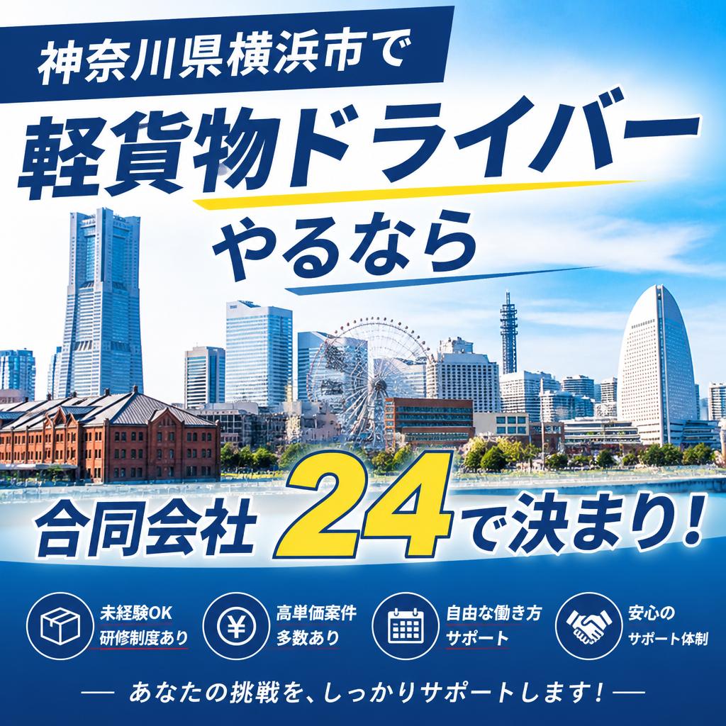 神奈川県横浜市で軽貨物ドライバーやるなら合同会社24で決まり！
