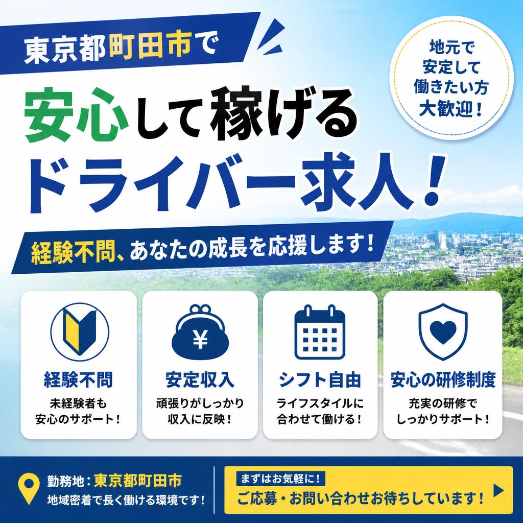 東京都町田市で安心して稼げるドライバー求人！経験不問、あなたの成長を応援します！