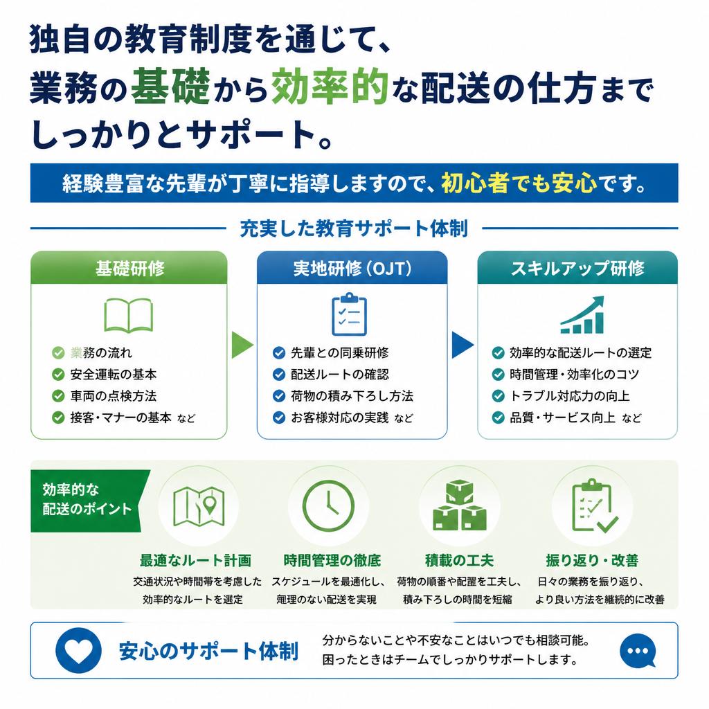 未経験者歓迎！充実のドライバー教育