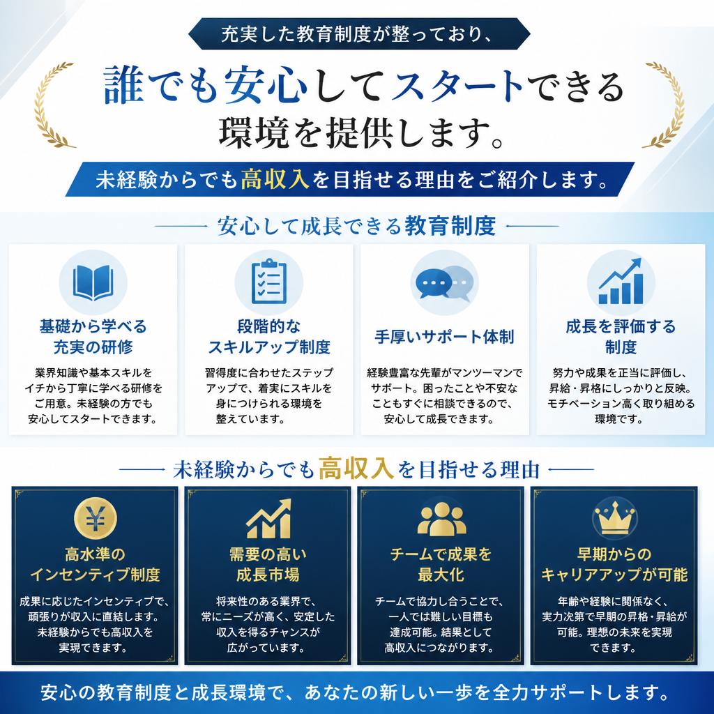 未経験者でも安心のサポート体制
