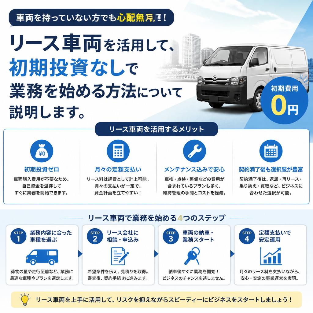 リース車両で初期投資ゼロ