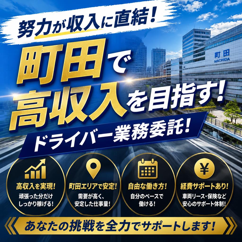 努力が収入に直結！町田で高収入を目指すドライバー業務委託！