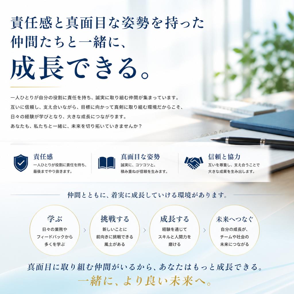 真面目な方が集う職場の特徴