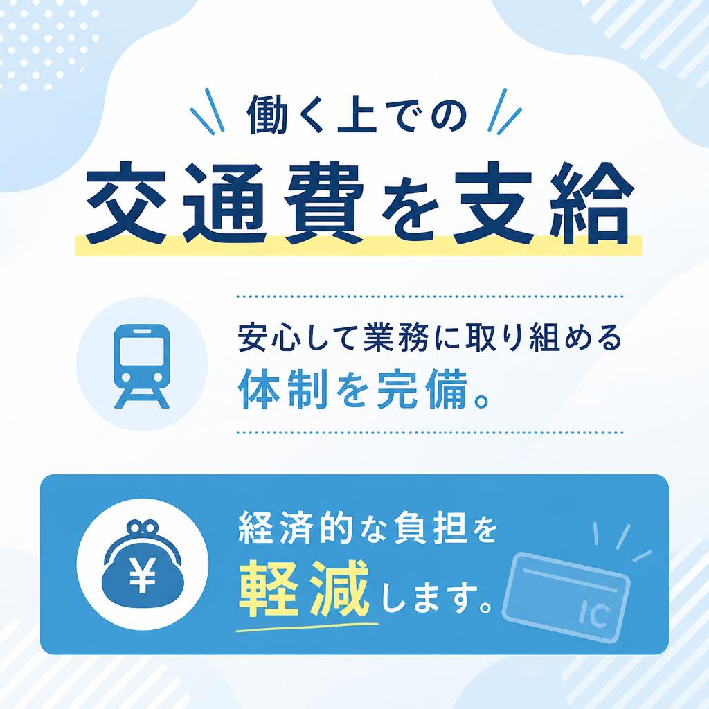 交通費支給で経済的負担軽減!