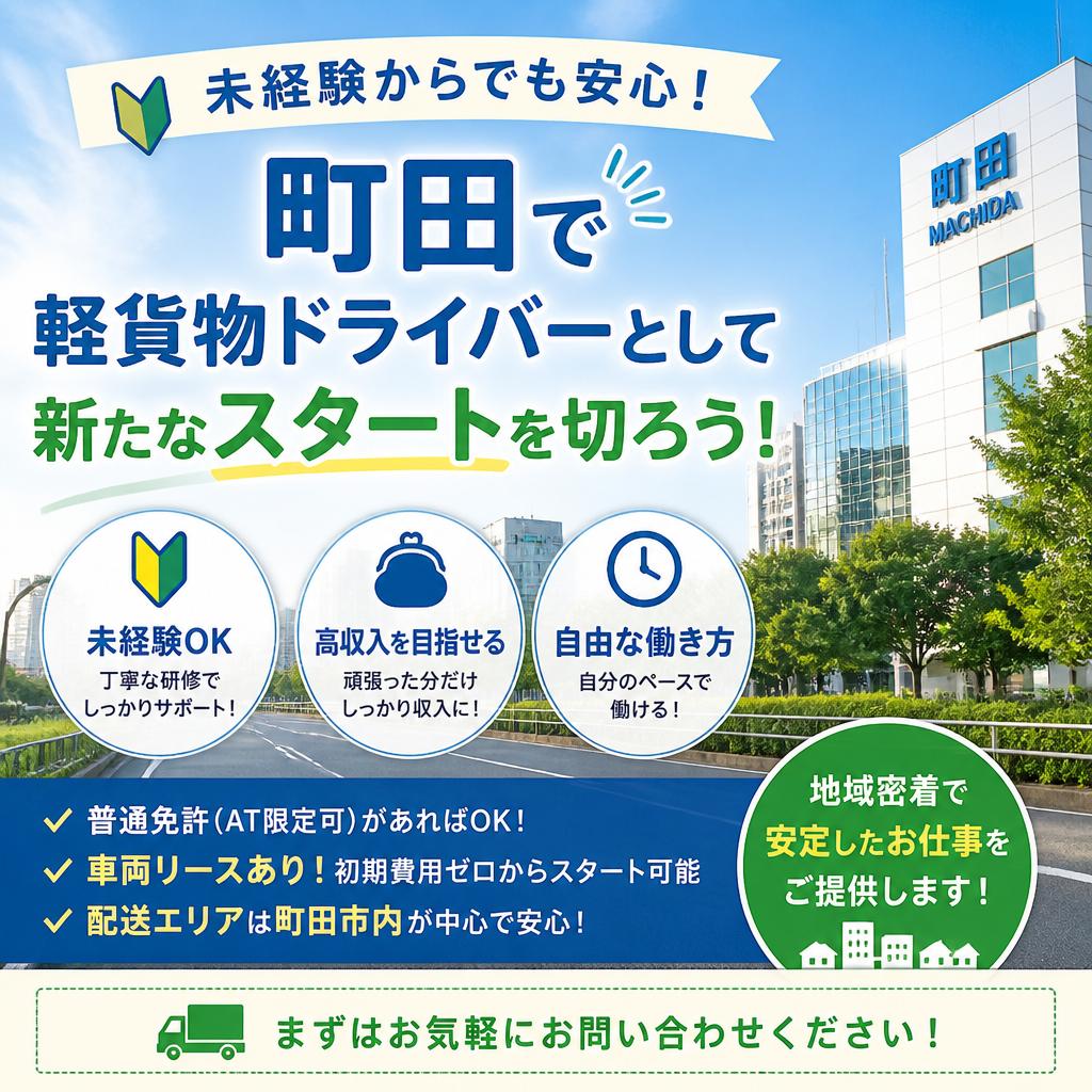 未経験からでも安心！町田で軽貨物ドライバーとして新たなスタートを切ろう！
